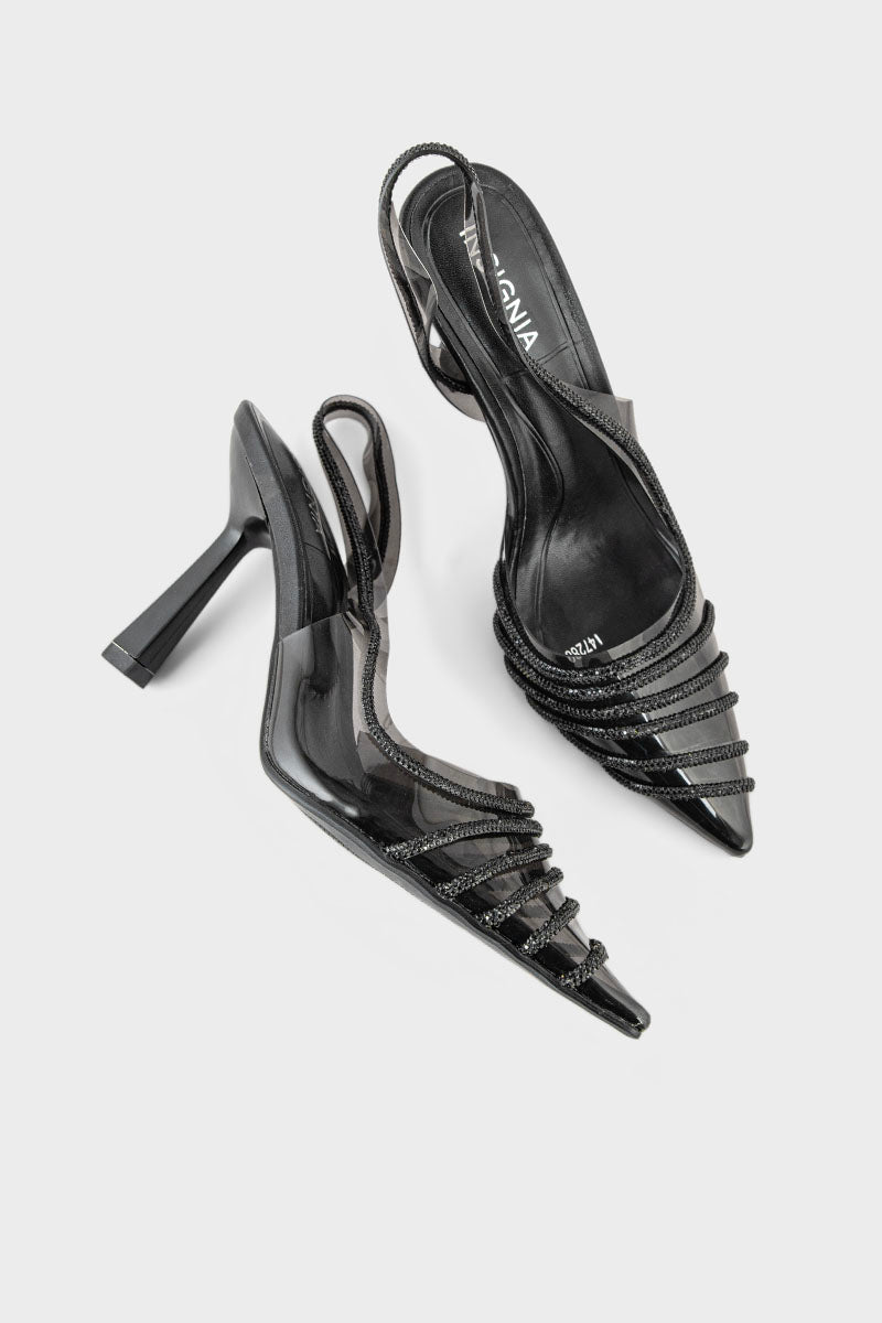 Party Wear Sling Back I47280-BLACK