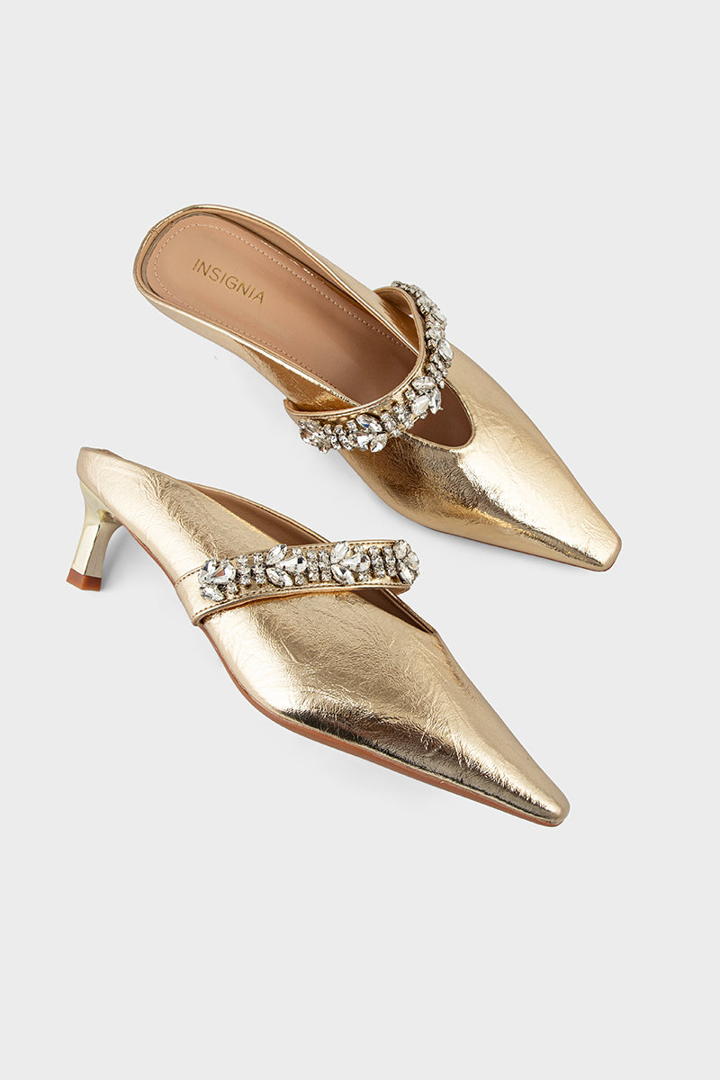 Party Wear Mule IP8511-Gold