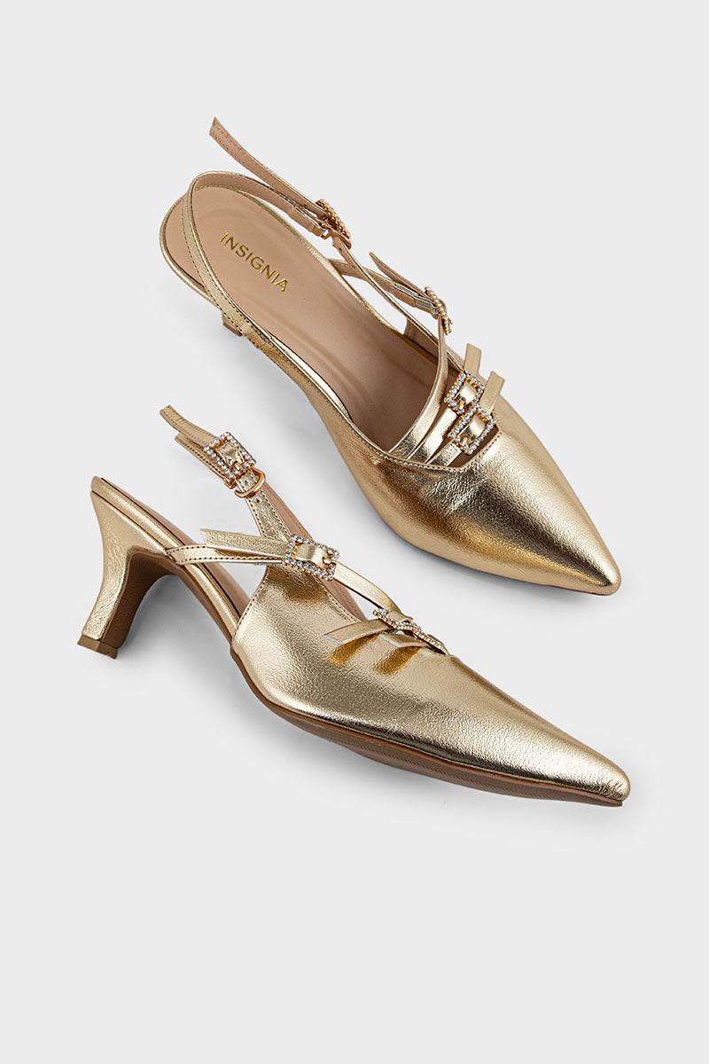 Party Wear Sling Back IP4033-Gold