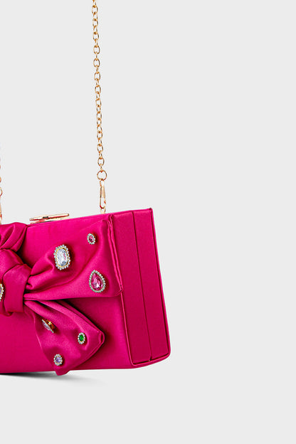 Party Wear Clutch BK4073-Fuchsia