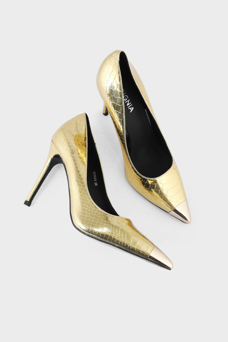 Party Wear Court Shoes IP5004-Golden