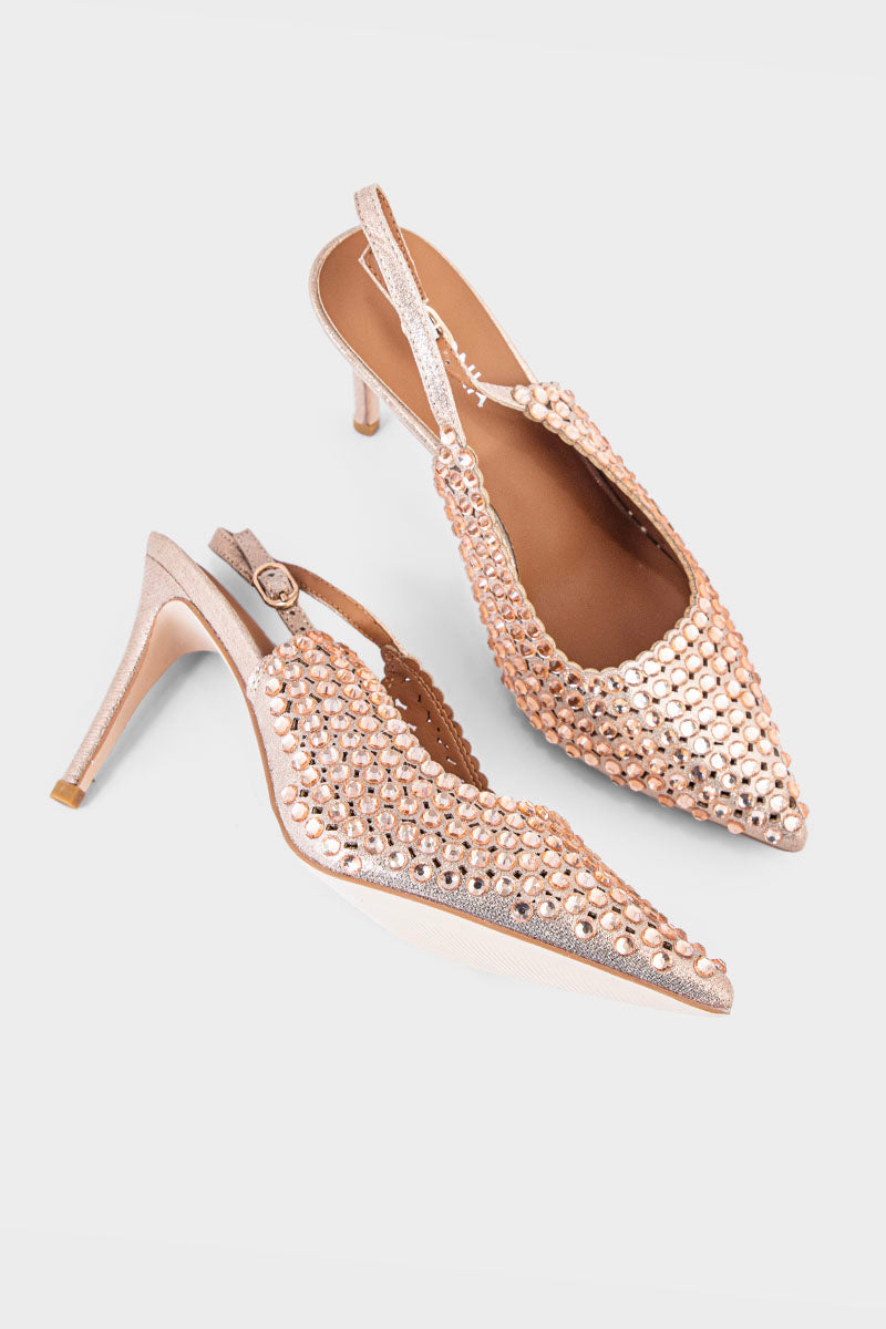 Party Wear Sling Back IP4006-Champagne