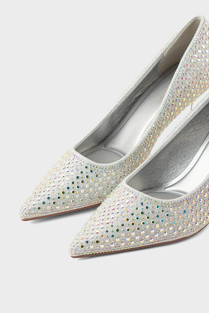 Party Wear Court Shoes IP5045-Silver