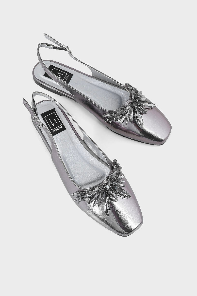 Casual Sling Back IP4016-Gun Metallic