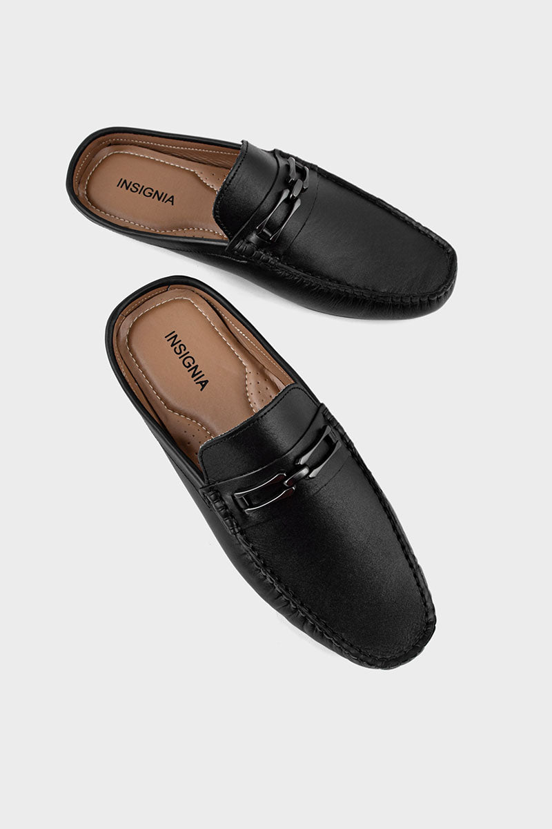 Men Casual Back Open Moccs MC6504-Black