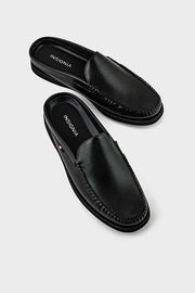 Men Casual Back Open Moccs MC6502-Black
