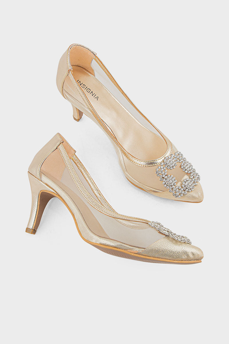 Party Wear Court Shoes IP5024-Gold