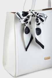 Premium Silk Bag Scarf BF0004-White
