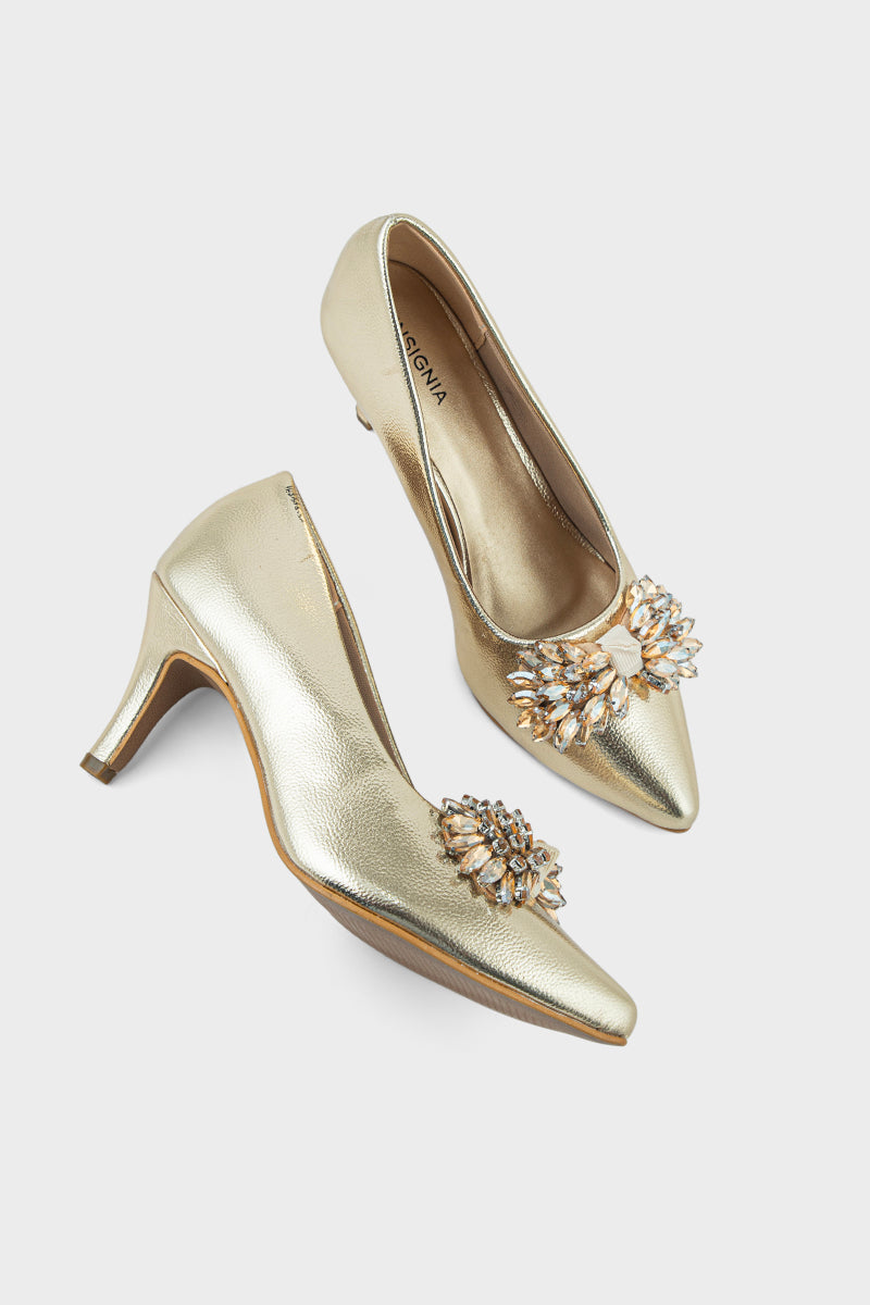 Pary Wear Court Shoes IP5025-Dull Gold