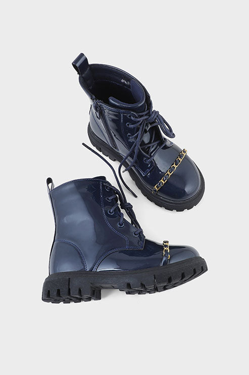 Girls Formal Boots Q10017-Navy