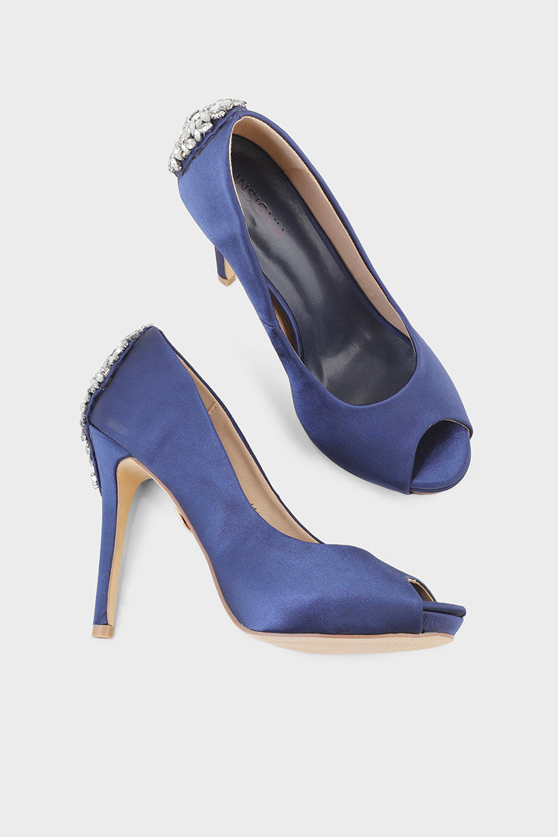 Party Wear Peep Toes I44498-Blue