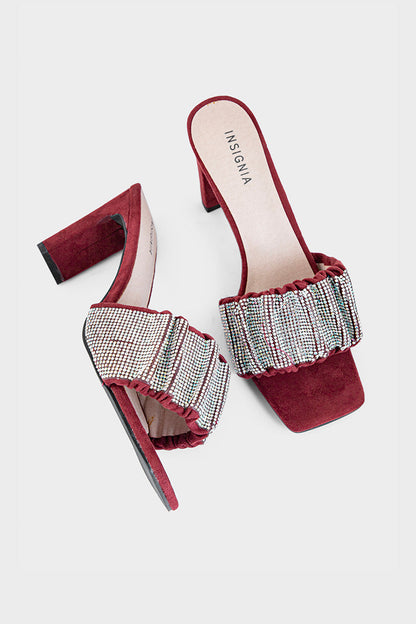 Party Wear Slip On I29182-Maroon