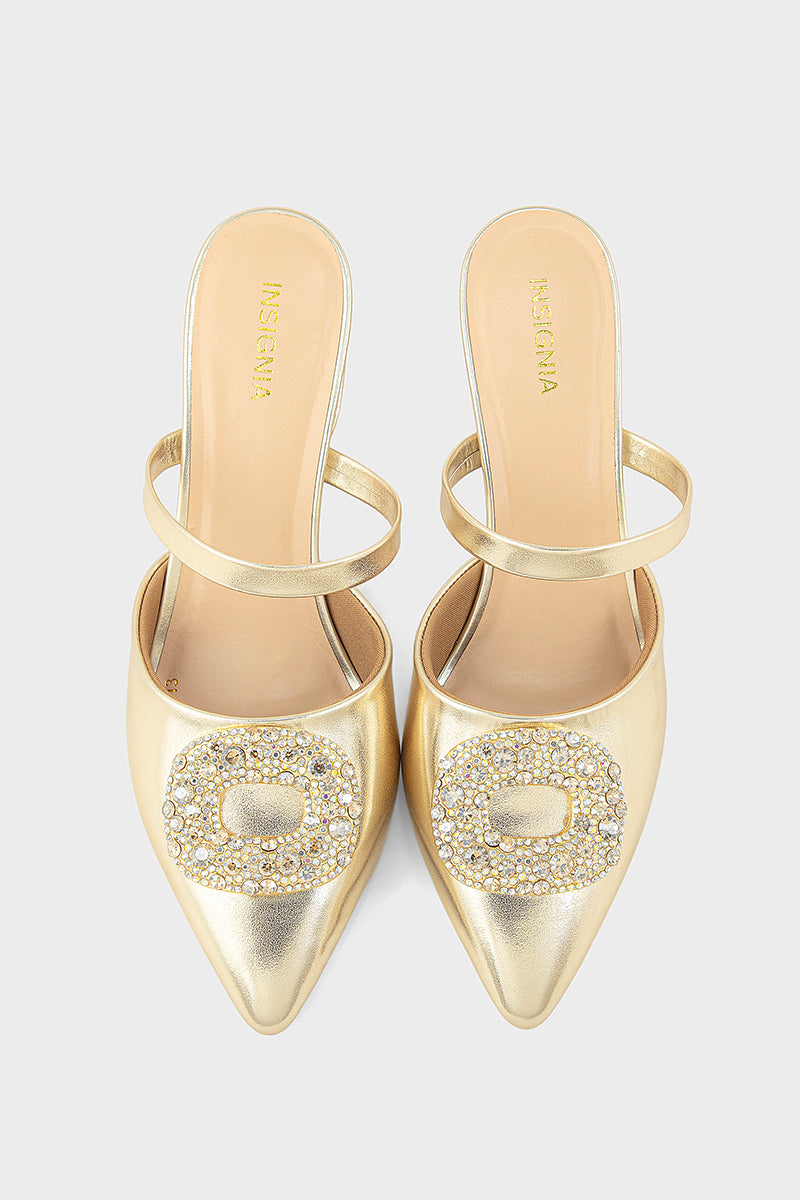 Party Wear Mule IP8513-Dull Gold