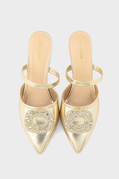 Party Wear Mule IP8513-Dull Gold