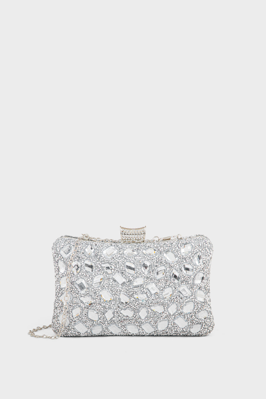 Party Wear Clutch BK4132-Silver