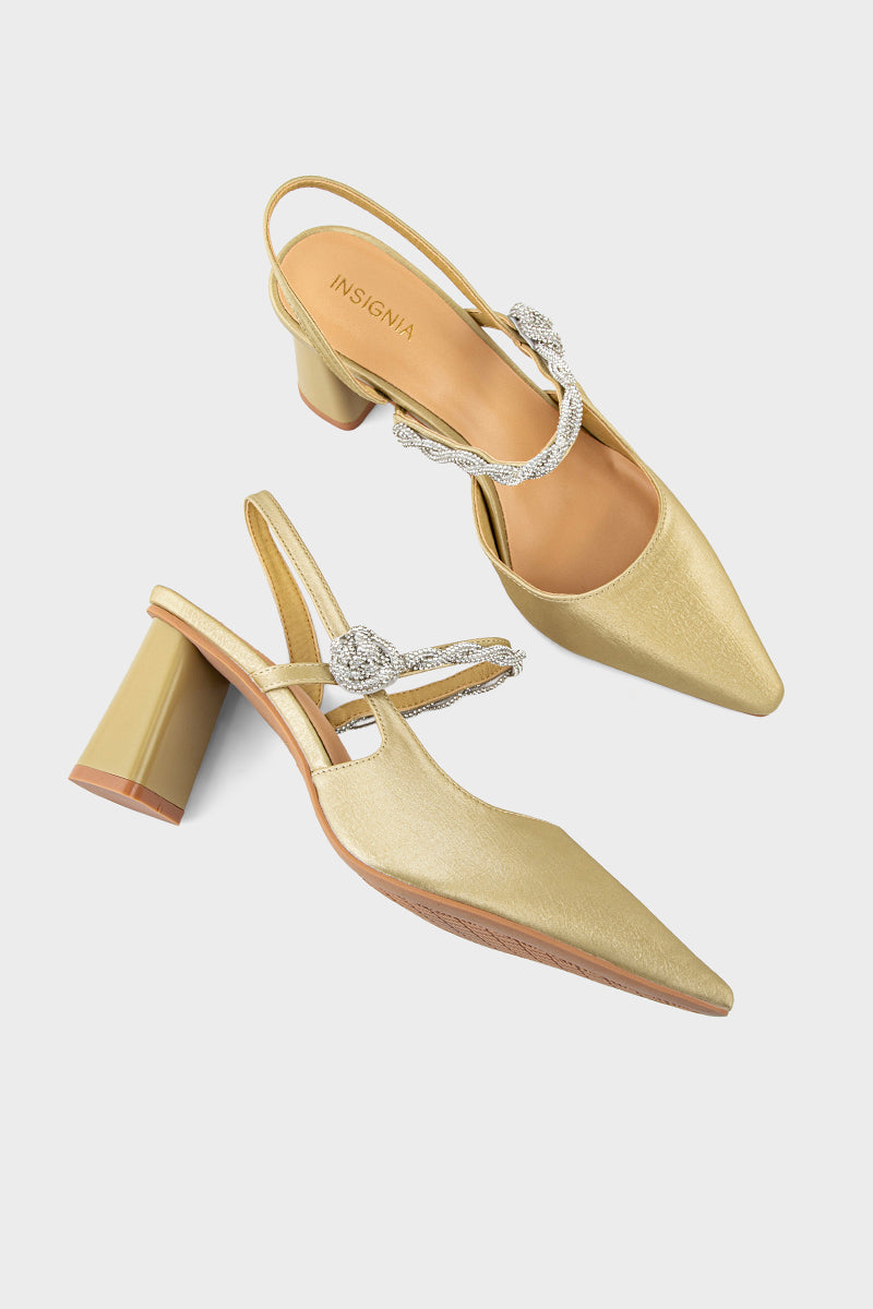 Party Wear Sling Back IP4025-Gold