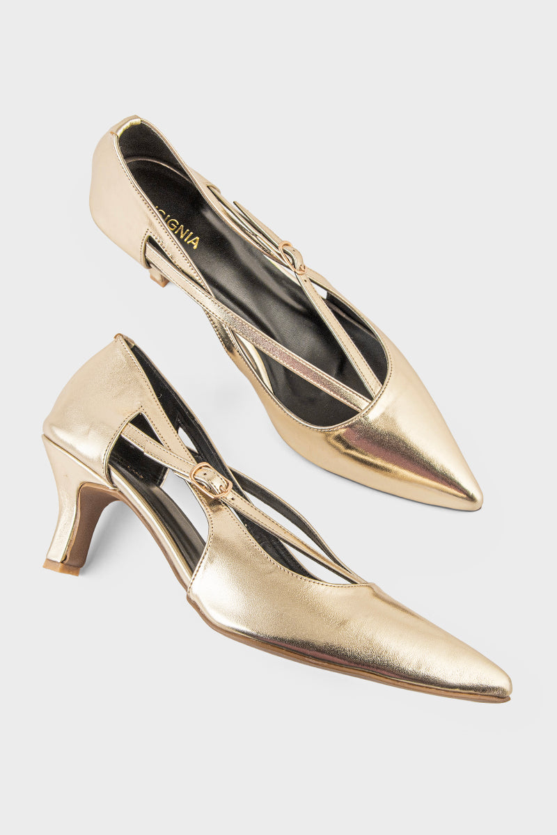 Party Wear Court Shoes IP5028-Gold