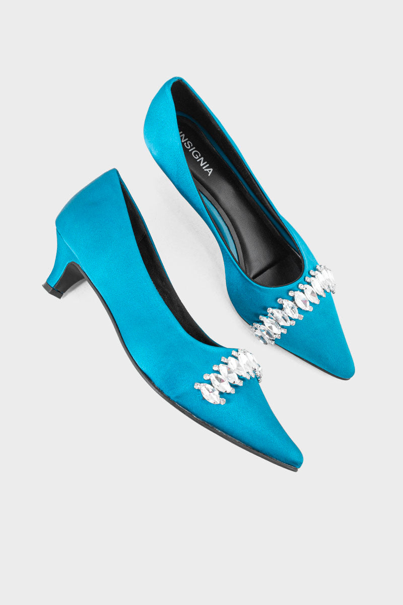 Party Wear Court Shoes IP5009-Teal Green