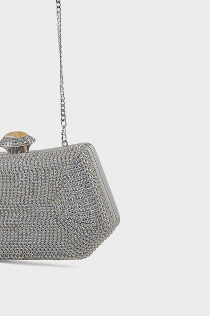 Party Wear Clutch BK4111-Silver