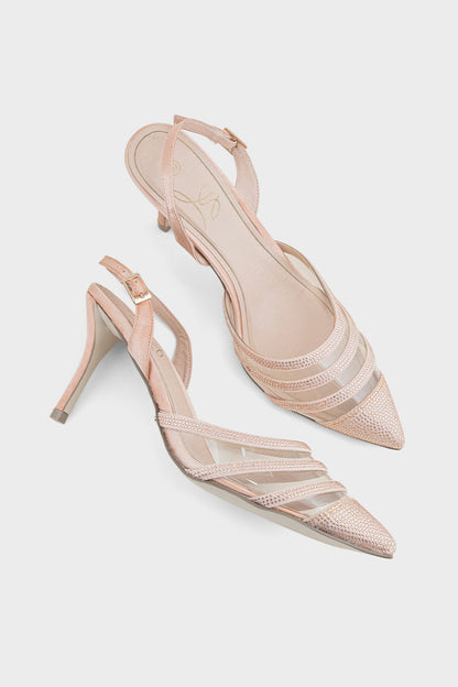 Party Wear Sling Back I47179-Peach