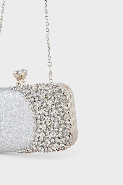 Party Wear Clutch BK4088-Silver