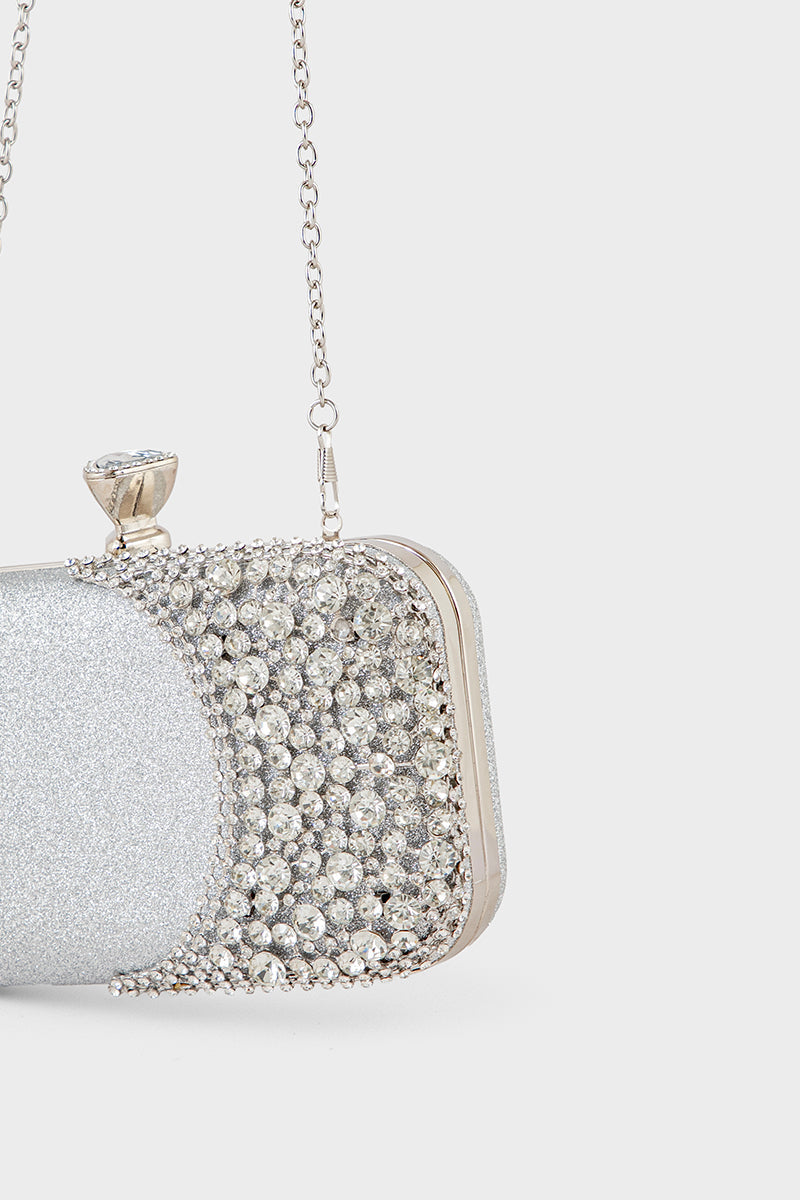 Party Wear Clutch BK4088-Silver