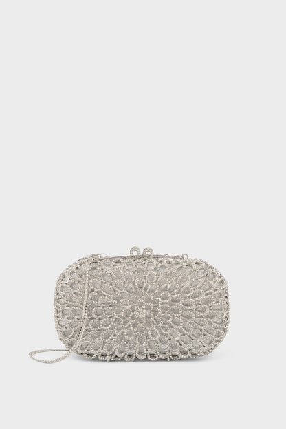 Party Wear Clutch BK4139-Silver