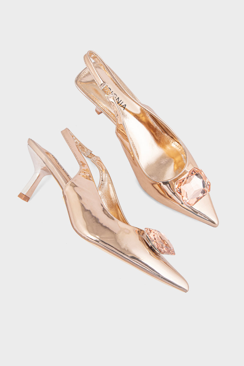 Party Wear Sling Back IP4018-Champagne