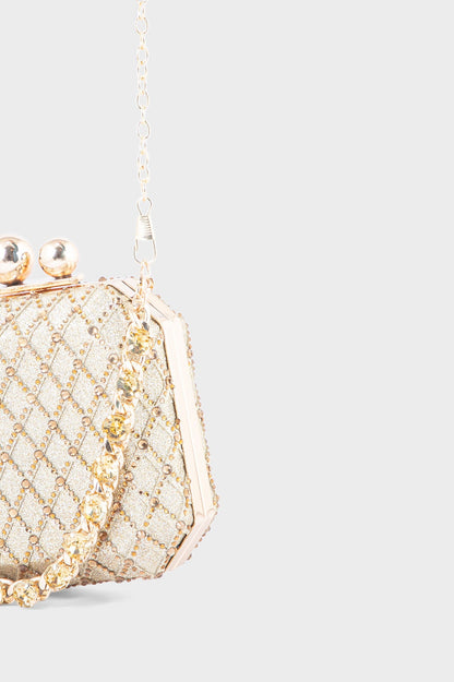 Party Wear Clutch BK4045-Golden