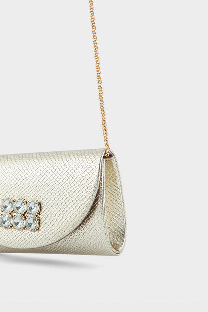 Party Wear Clutch BK4075-Dull Gold