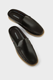 Men Casual Back Open Moccs MC6502-Coffee