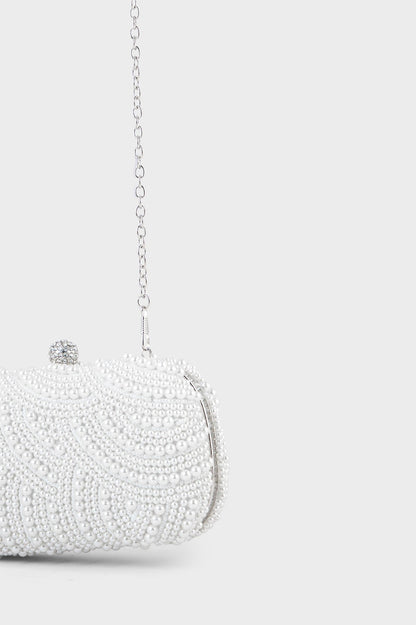 Party Wear Clutch BK4062-White