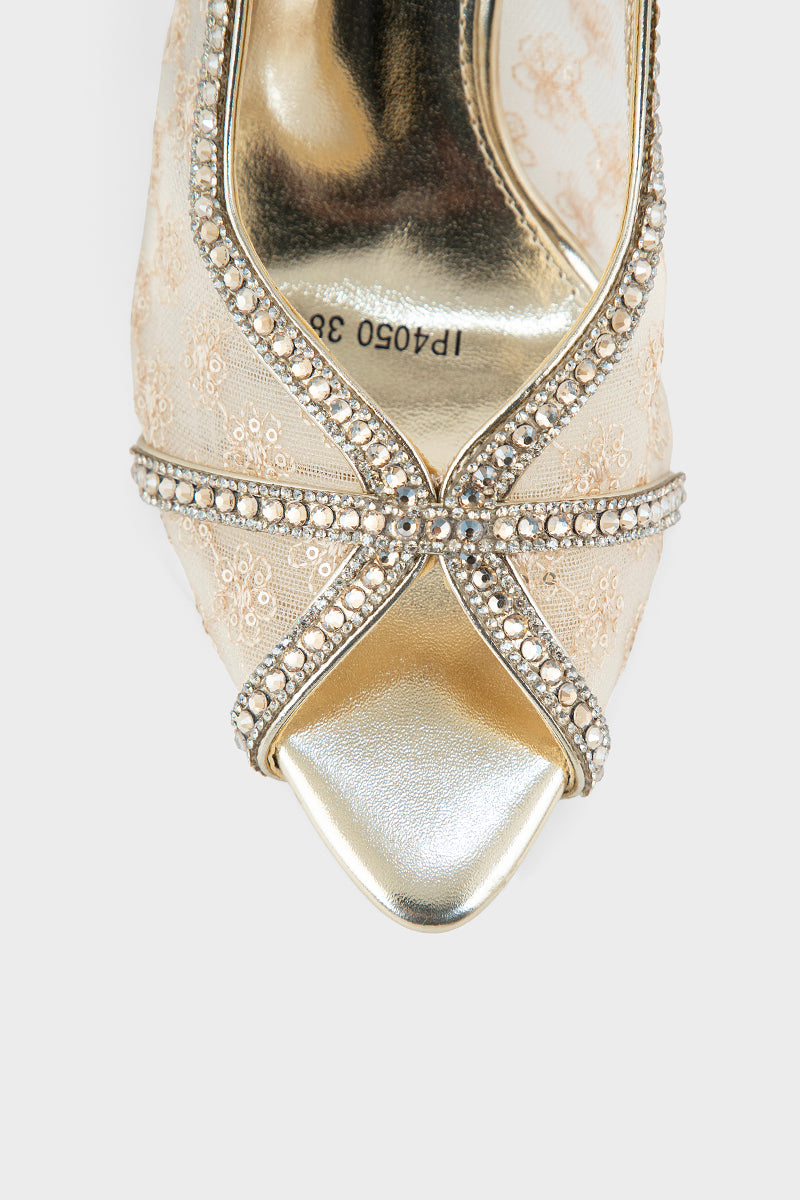 Party Wear Sling Back IP4050-Gold