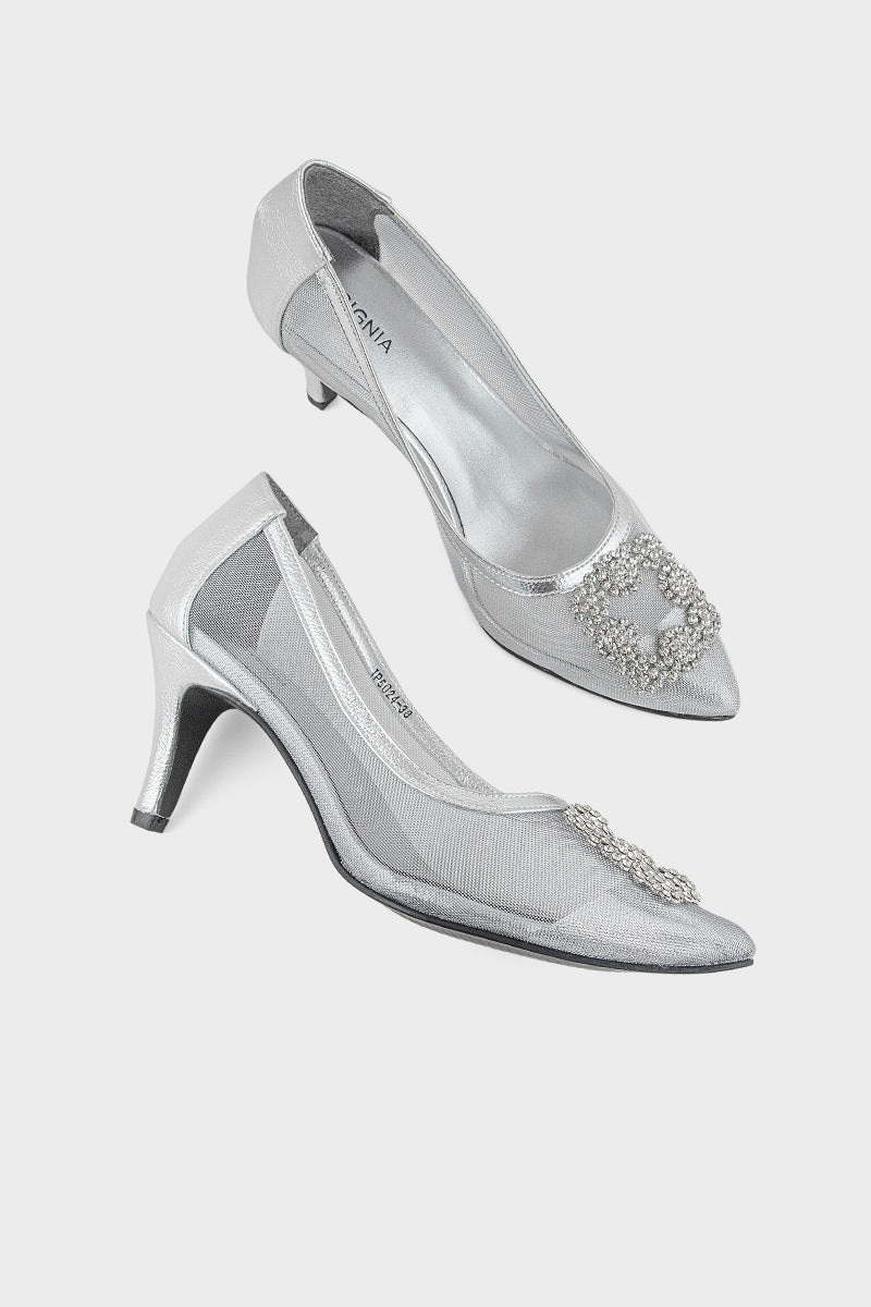 Party Wear Court Shoes IP5024-Silver