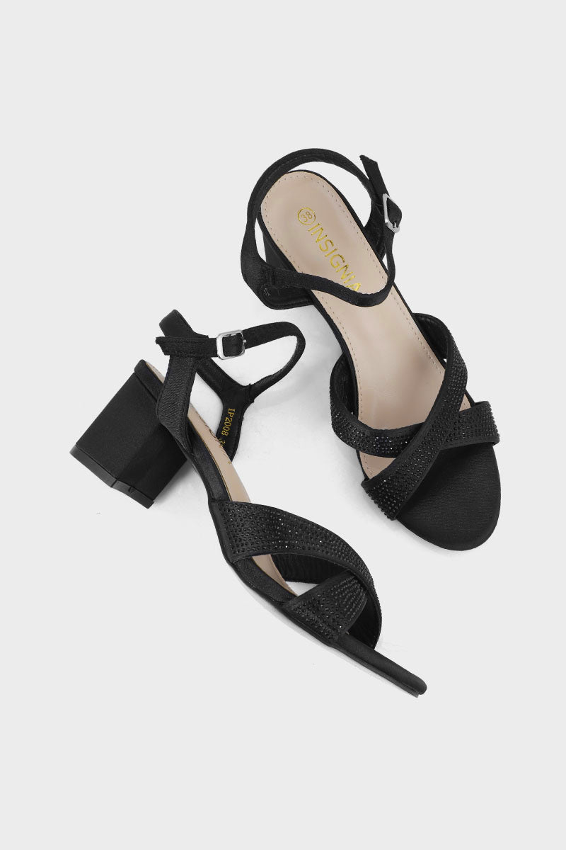 Black party wear sandals hotsell