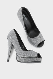 Party Wear Peep Toes I44496-Black