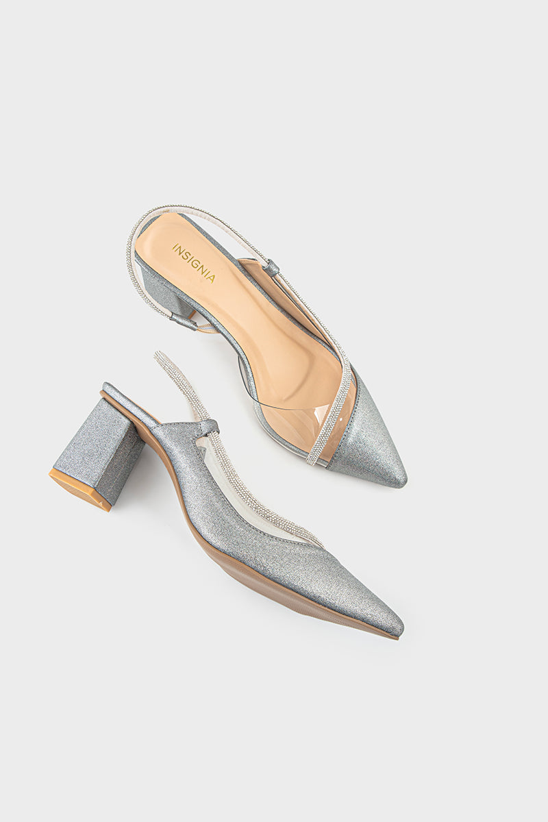 Party Wear Sling Back IP4032-Pewter
