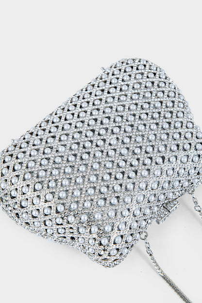 Party Wear Clutch BK4008-Silver