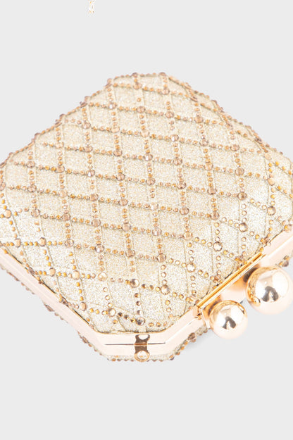 Party Wear Clutch BK4045-Golden