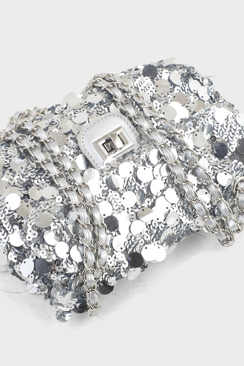 Baguette Shoulder Bags B10533-Silver