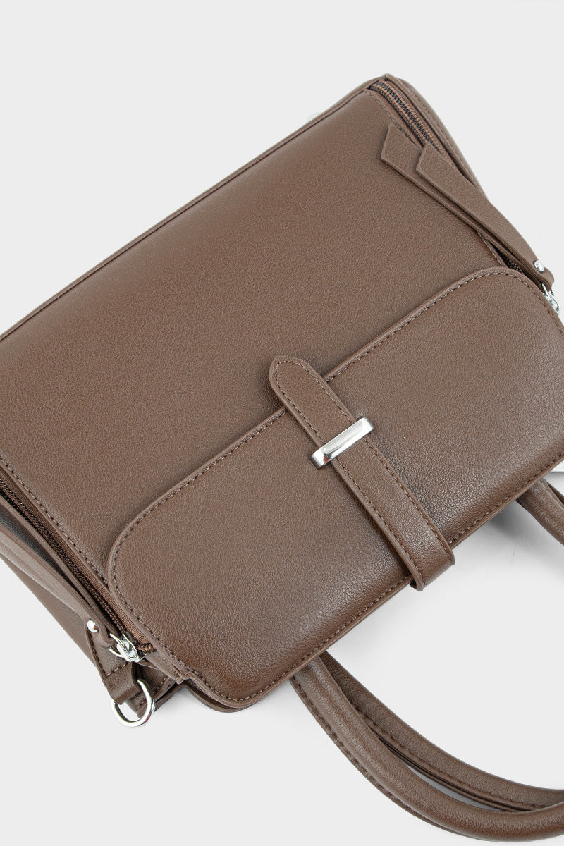 Top Handle Hand Bags BH0094-Brown
