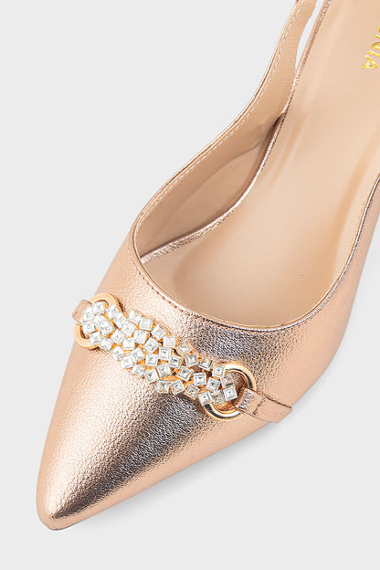Party Wear Sling Back IP4039-Rose Gold
