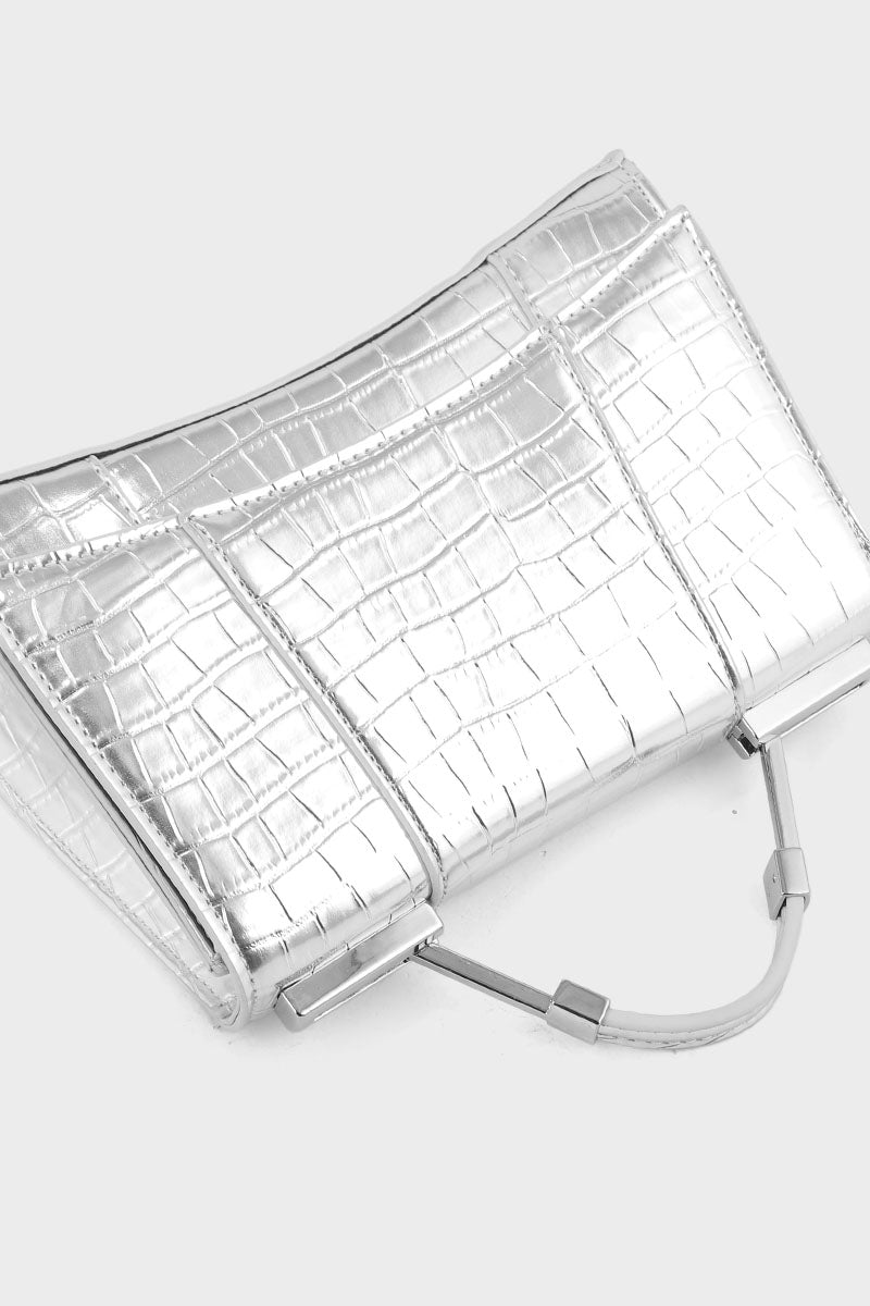 Top handle Hand Bags B15191-Silver