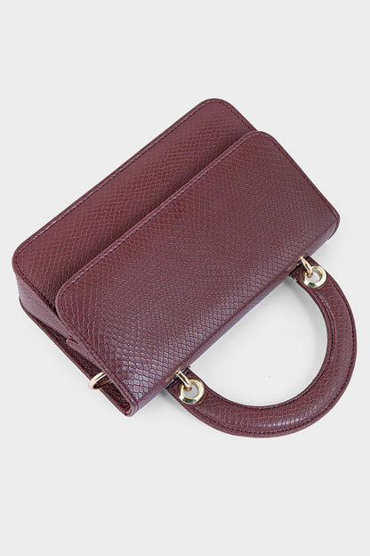 Top Handle Hand Bags B10545-Maroon