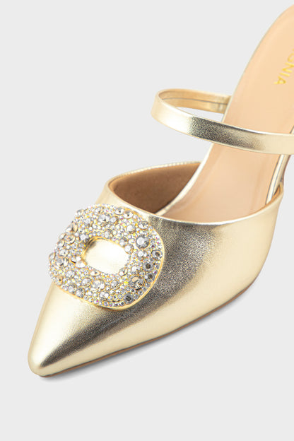 Party Wear Mule IP8513-Dull Gold