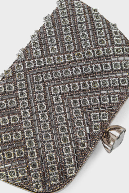 Party Wear Clutch BK4118-Silver