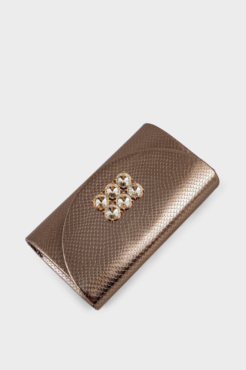 Party Wear Clutch BK4075-Gun Metallic