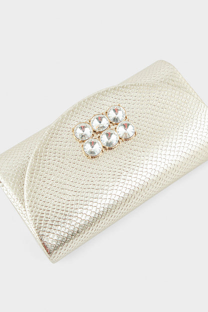 Party Wear Clutch BK4075-Dull Gold