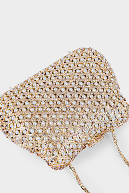 Party Wear Clutch BK4008-Golden
