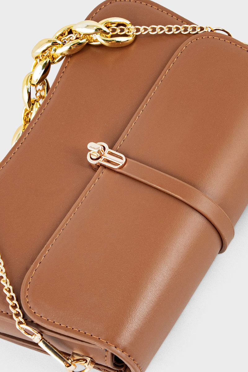 Flap Shoulder Bags BS2074-Tan